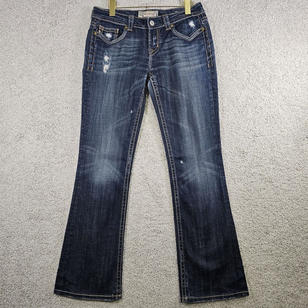MEK Denim Jeans Womens 28x32 Oaxaca Slim Boot‎ Low Rise Western Biker Rock